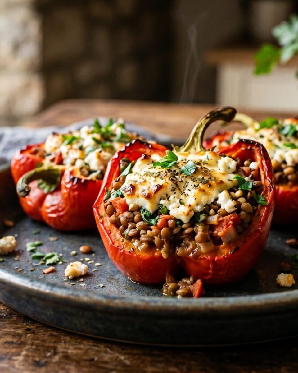 STUFFED PEPPERS WITH LENTILS &amp; FETA - Educogym